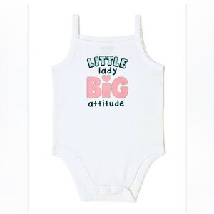 GARANIMALS Baby Girls “Little Lady Big Attitude” Cami Bodysuit